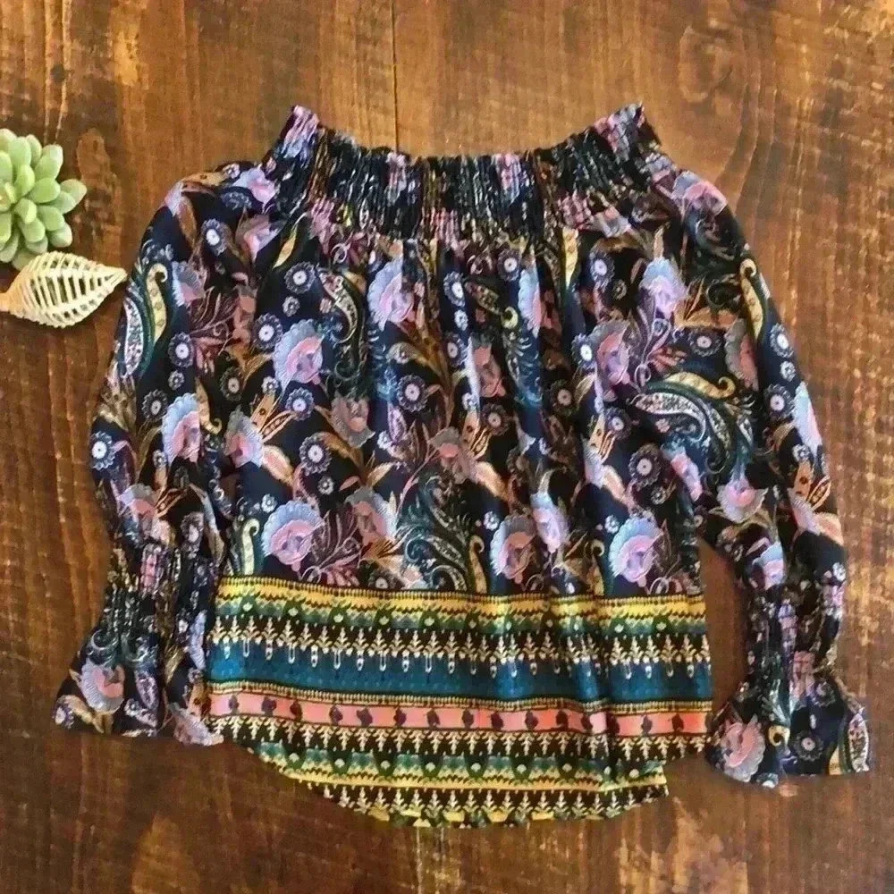 Evereve | Allison Joy Dark Paisley/Floral Print Blouse